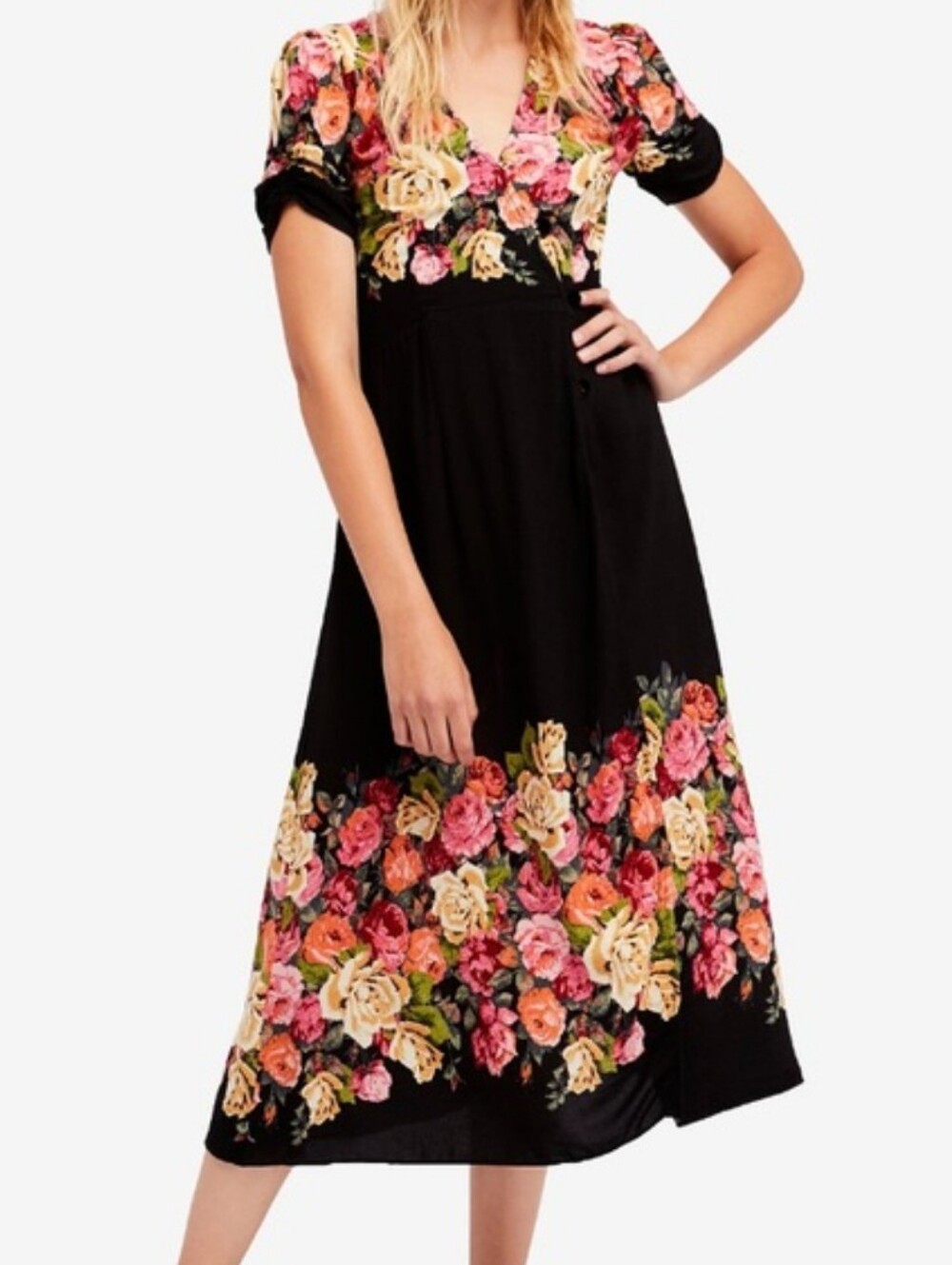 Free People Jaimie Surplise Midi Dress XS